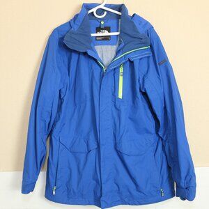 The North Face MENS Hyvent Hooded Full Zip Parka Jacket Blue Size LARGE L